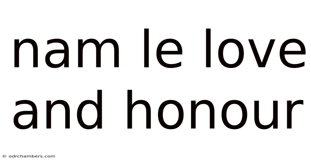 Nam Le Love And Honour
