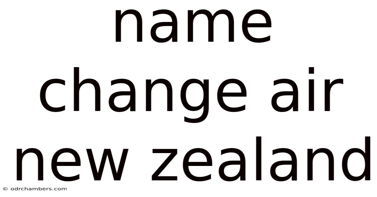 Name Change Air New Zealand
