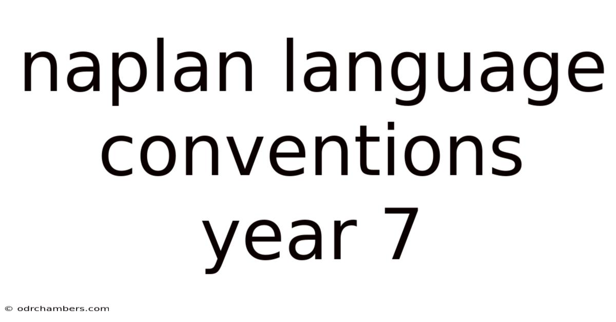 Naplan Language Conventions Year 7