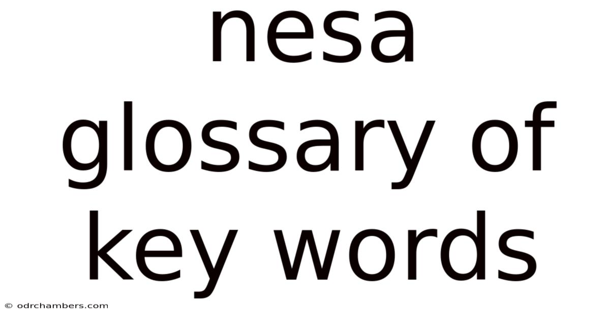 Nesa Glossary Of Key Words