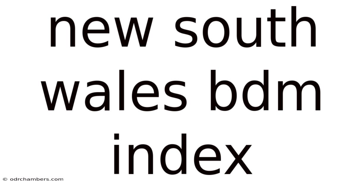 New South Wales Bdm Index
