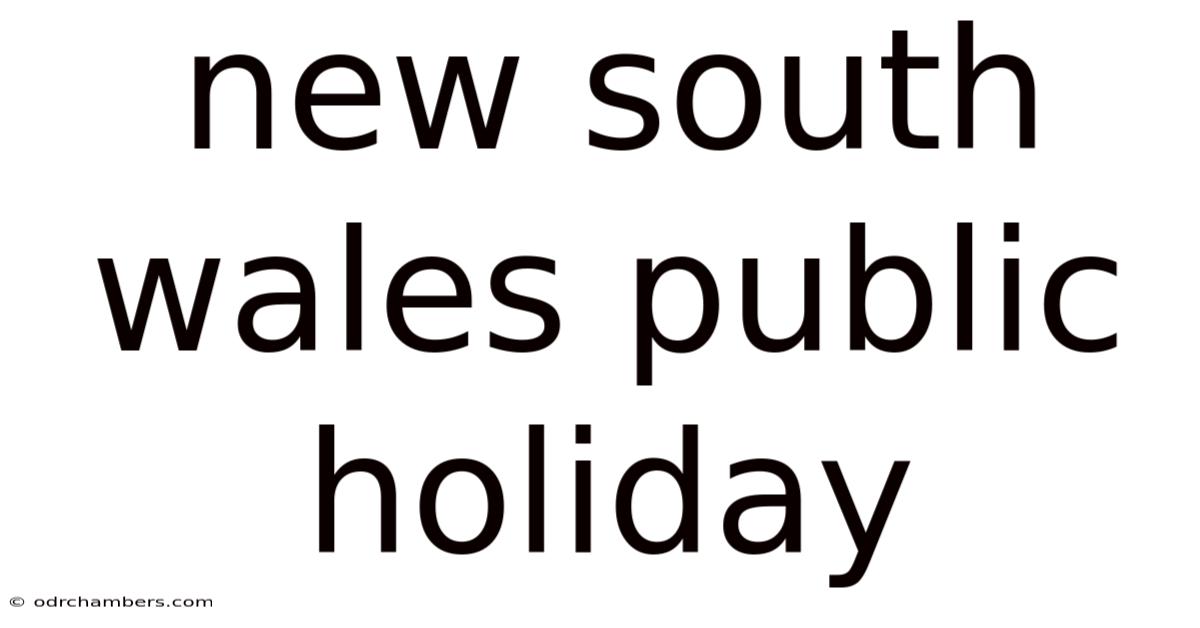 New South Wales Public Holiday
