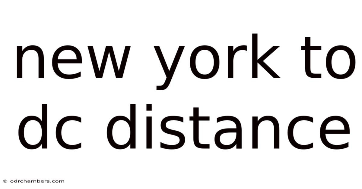 New York To Dc Distance