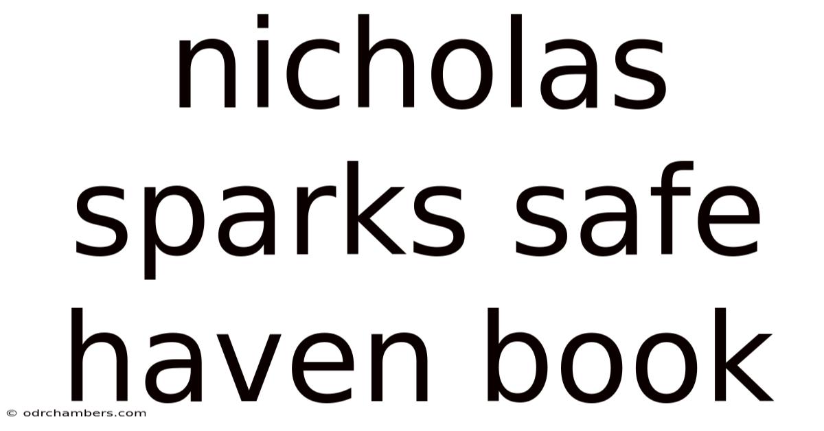 Nicholas Sparks Safe Haven Book