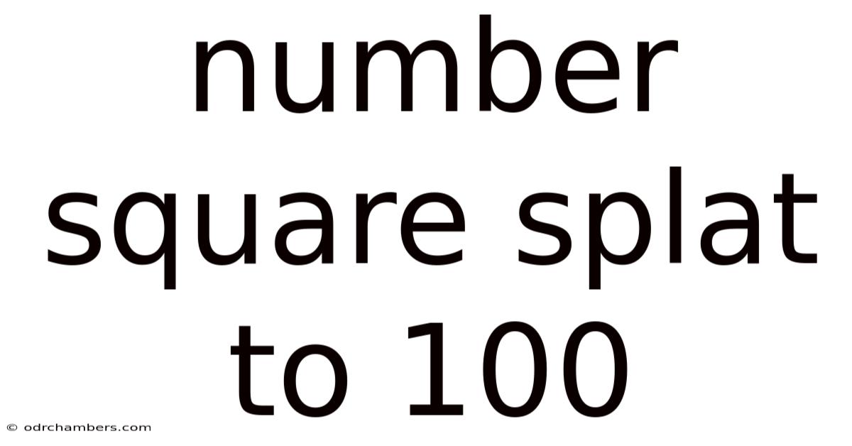 Number Square Splat To 100