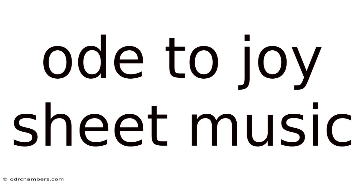 Ode To Joy Sheet Music