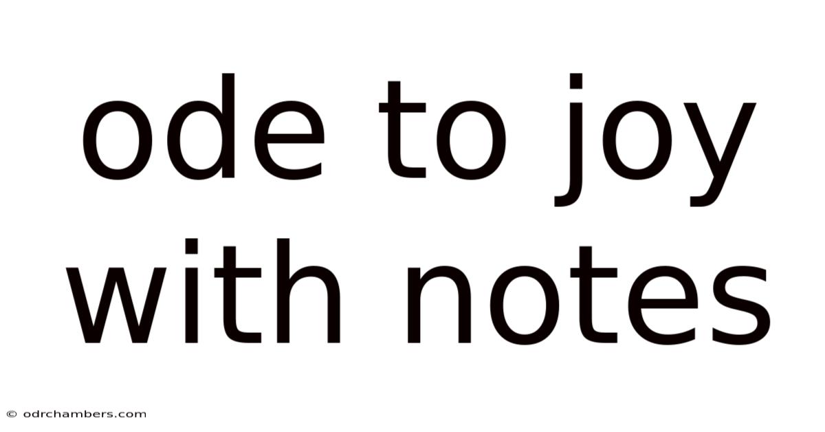 Ode To Joy With Notes