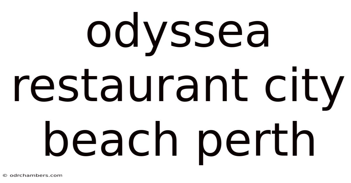 Odyssea Restaurant City Beach Perth