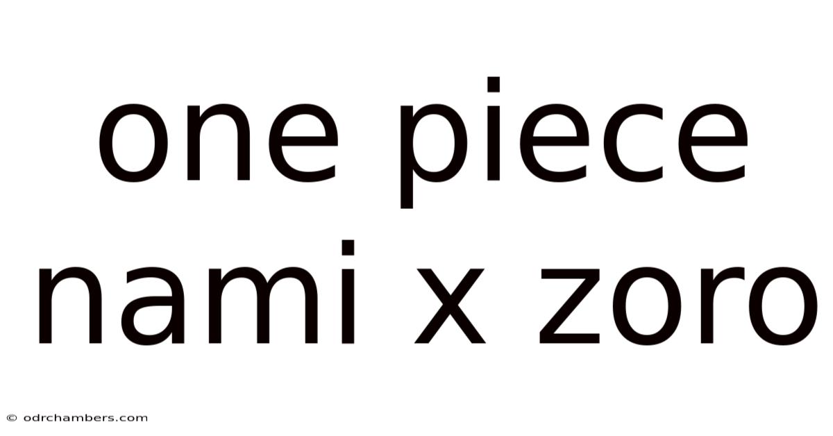 One Piece Nami X Zoro
