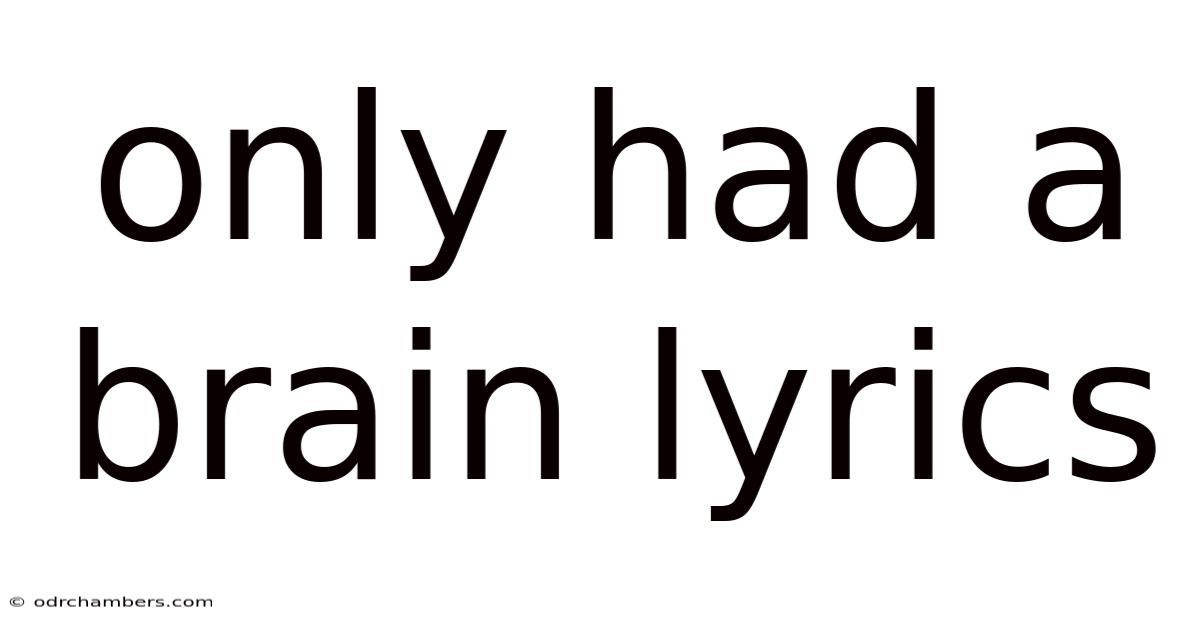 Only Had A Brain Lyrics