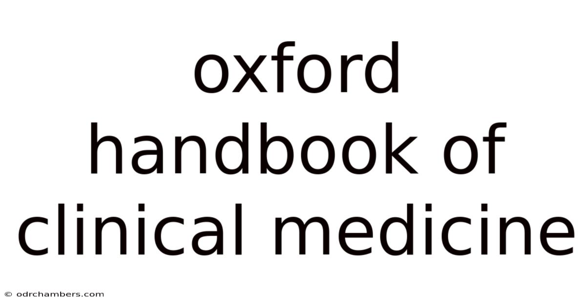 Oxford Handbook Of Clinical Medicine
