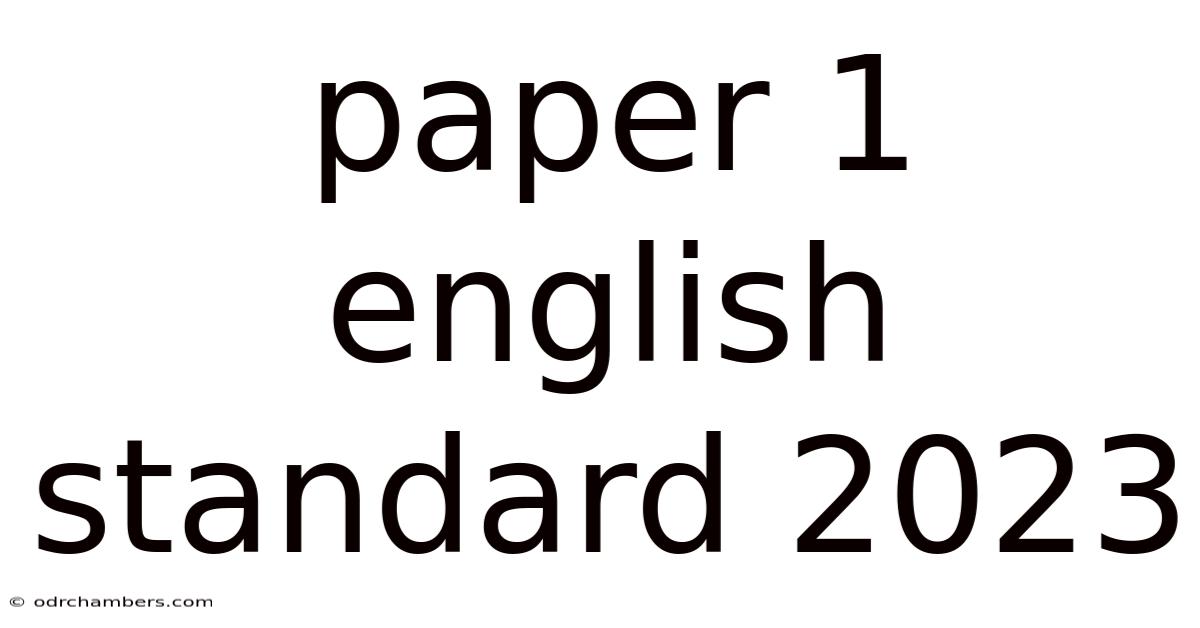 Paper 1 English Standard 2023