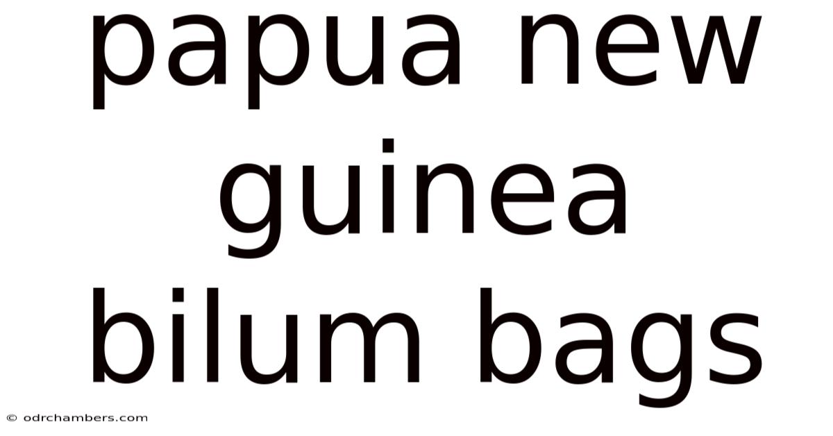 Papua New Guinea Bilum Bags
