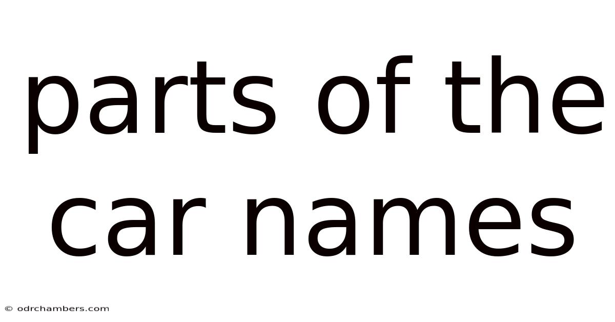 Parts Of The Car Names