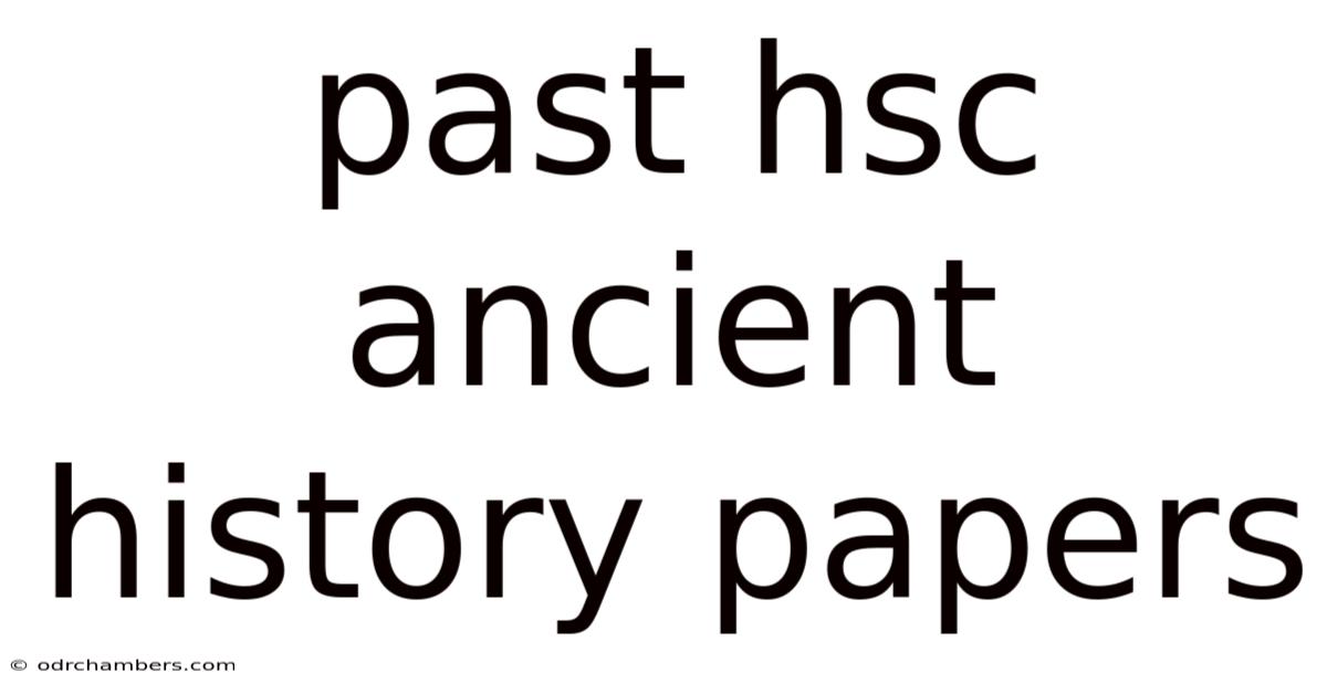 Past Hsc Ancient History Papers