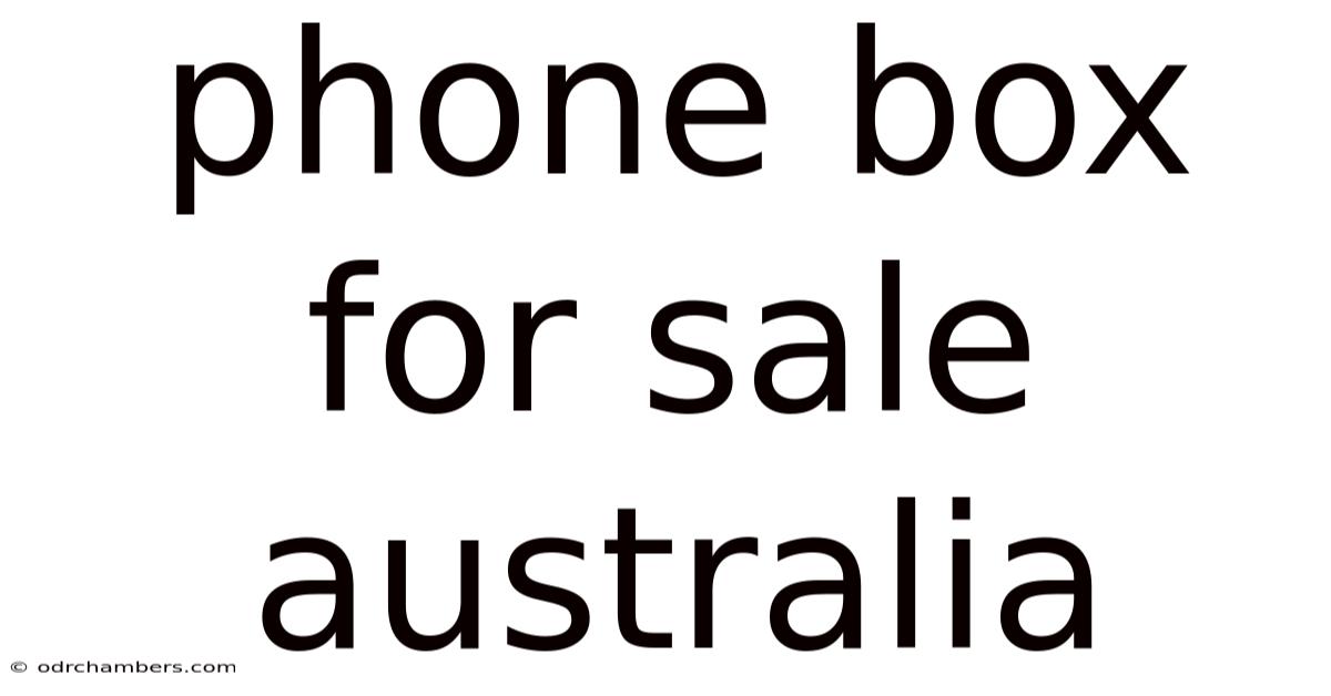 Phone Box For Sale Australia