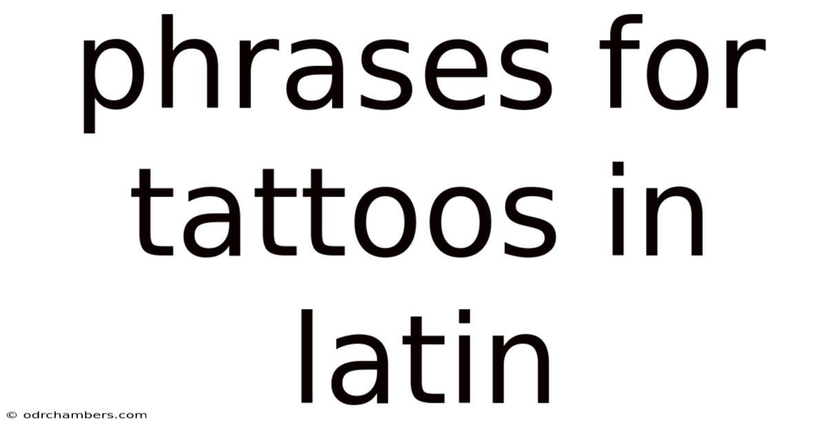 Phrases For Tattoos In Latin