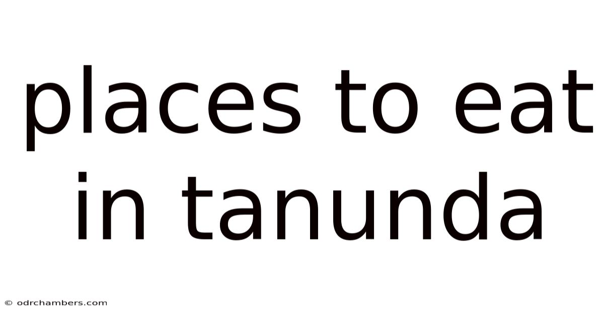 Places To Eat In Tanunda