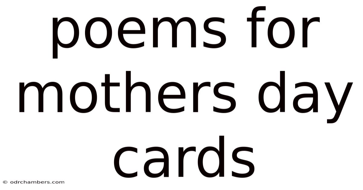 Poems For Mothers Day Cards