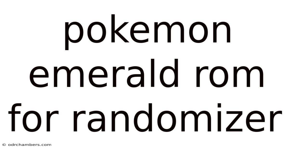 Pokemon Emerald Rom For Randomizer