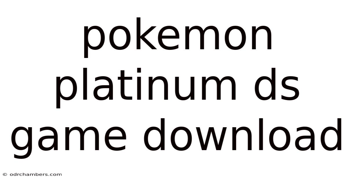 Pokemon Platinum Ds Game Download