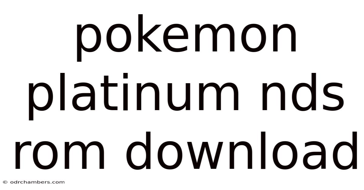Pokemon Platinum Nds Rom Download