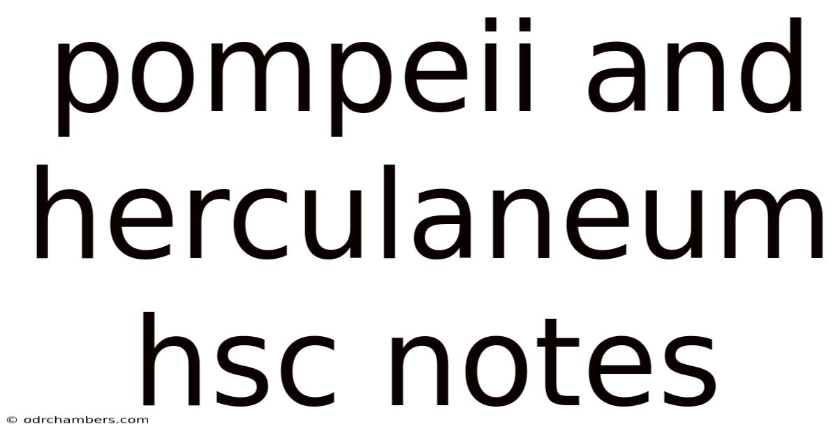 Pompeii And Herculaneum Hsc Notes