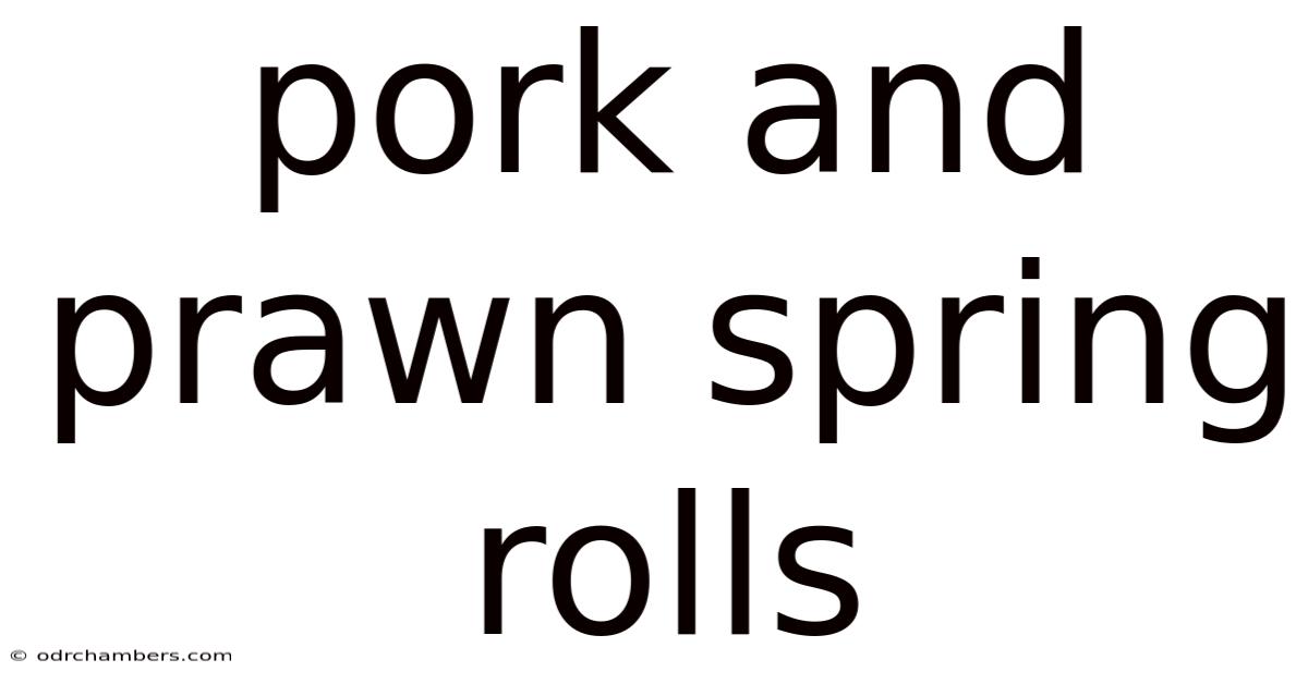 Pork And Prawn Spring Rolls