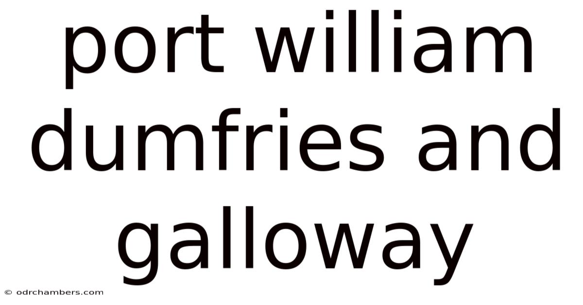 Port William Dumfries And Galloway
