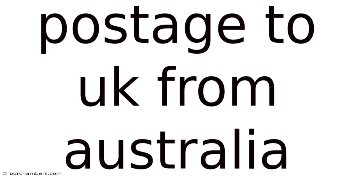 Postage To Uk From Australia