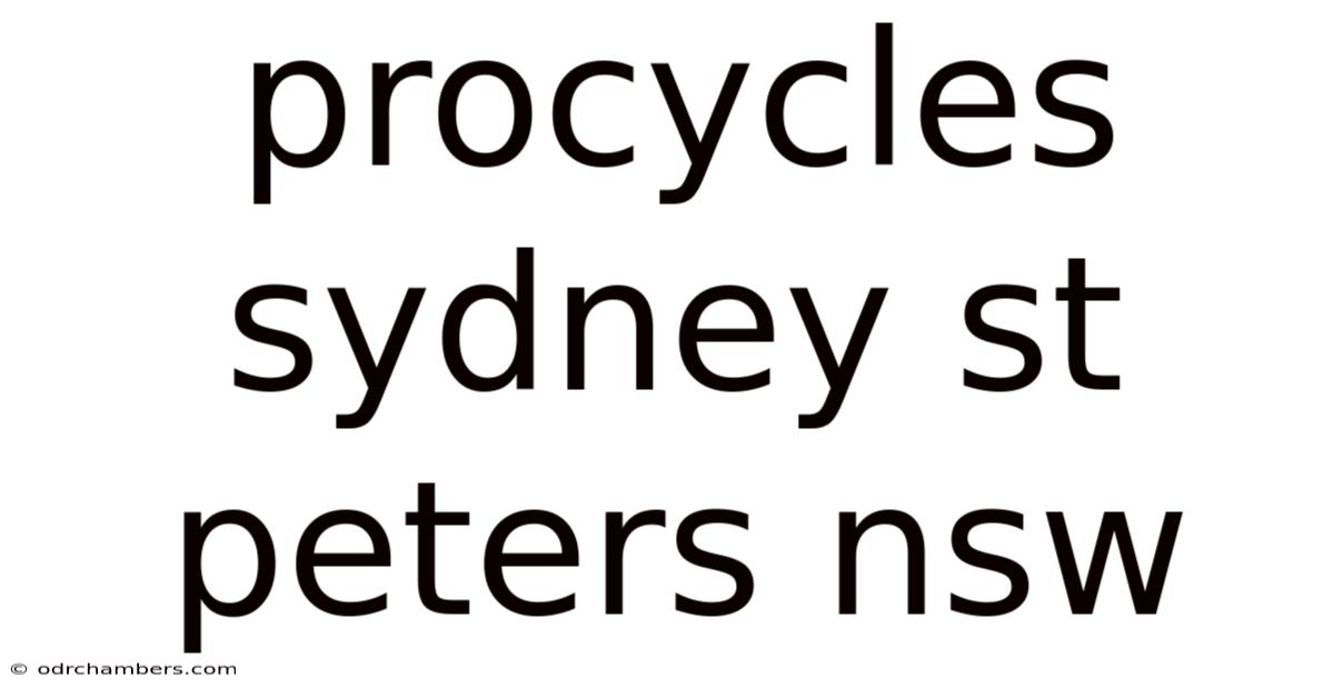 Procycles Sydney St Peters Nsw
