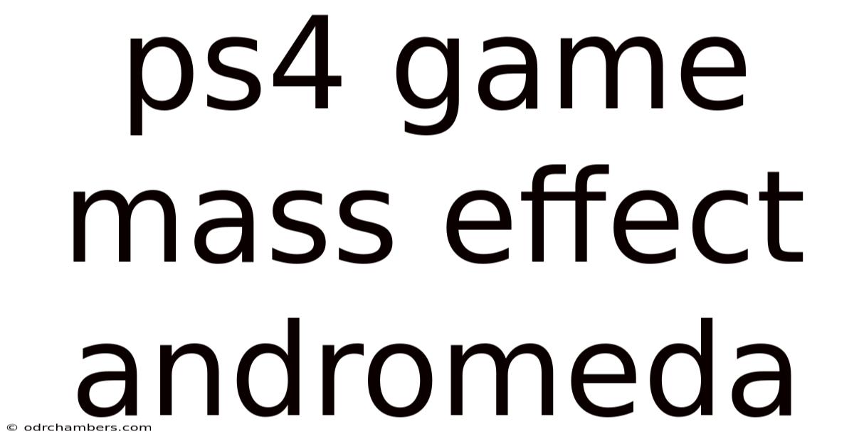 Ps4 Game Mass Effect Andromeda