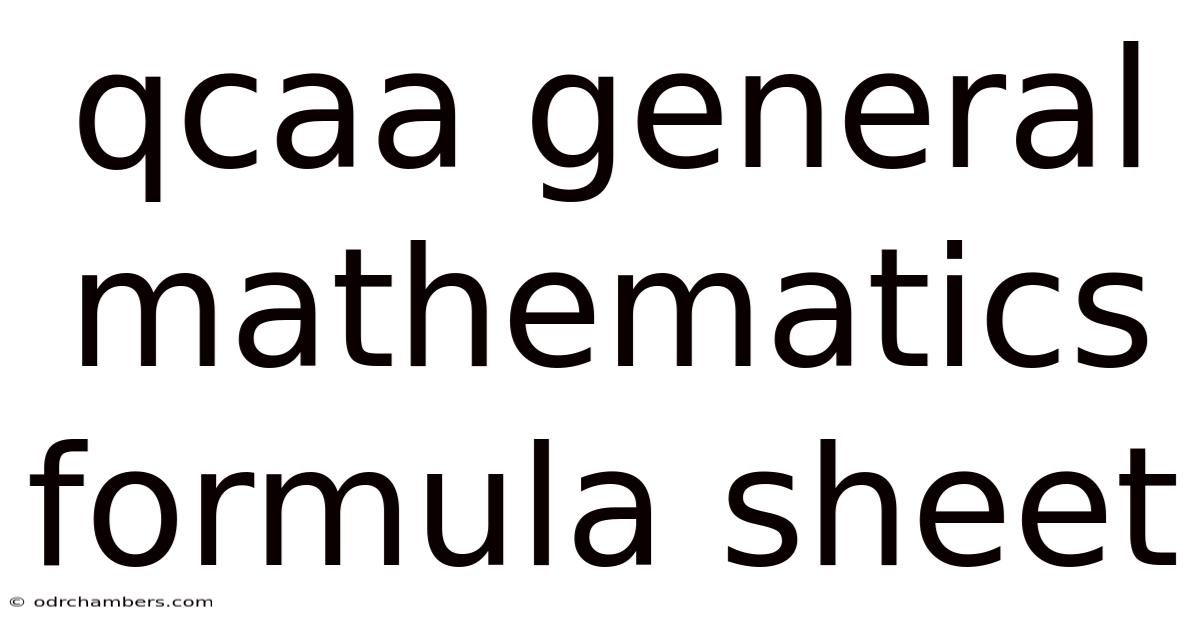 Qcaa General Mathematics Formula Sheet