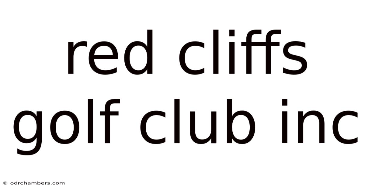 Red Cliffs Golf Club Inc