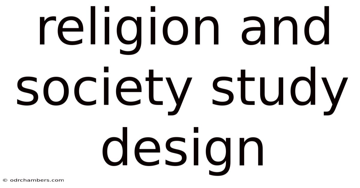 Religion And Society Study Design