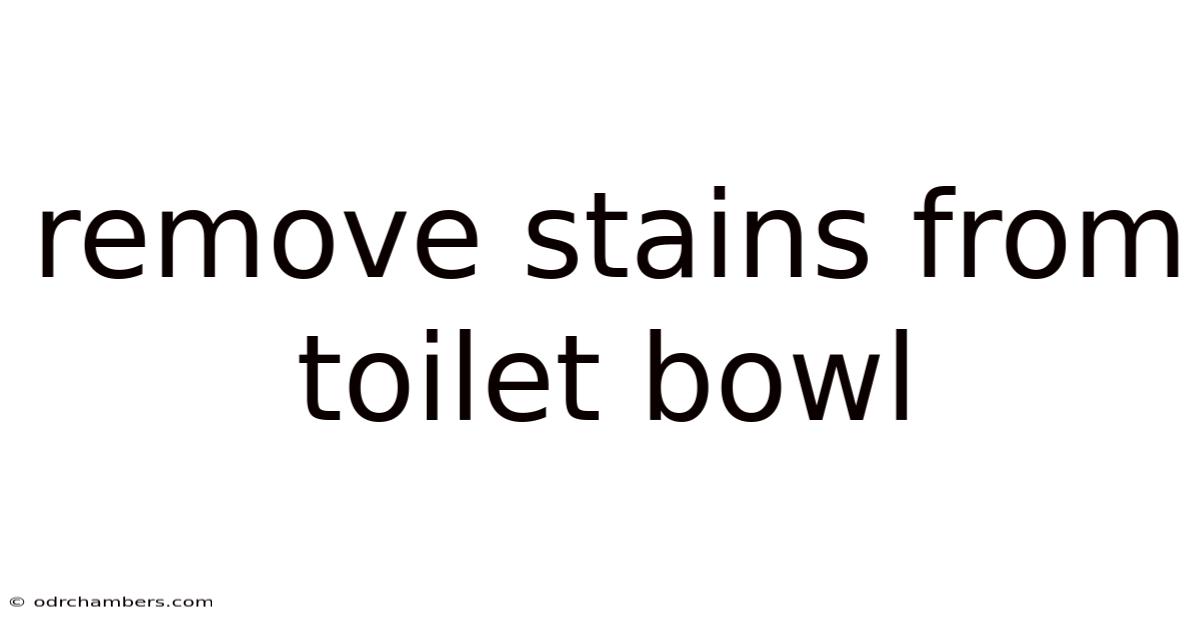 Remove Stains From Toilet Bowl