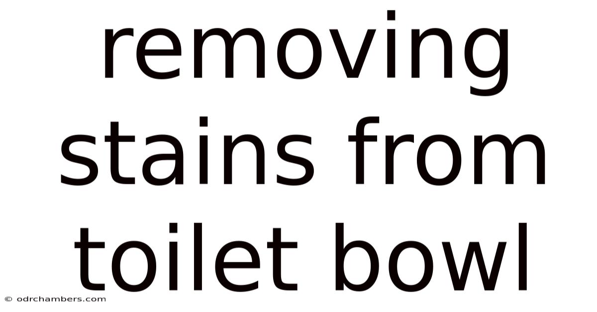Removing Stains From Toilet Bowl