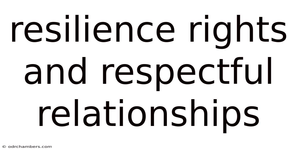 Resilience Rights And Respectful Relationships