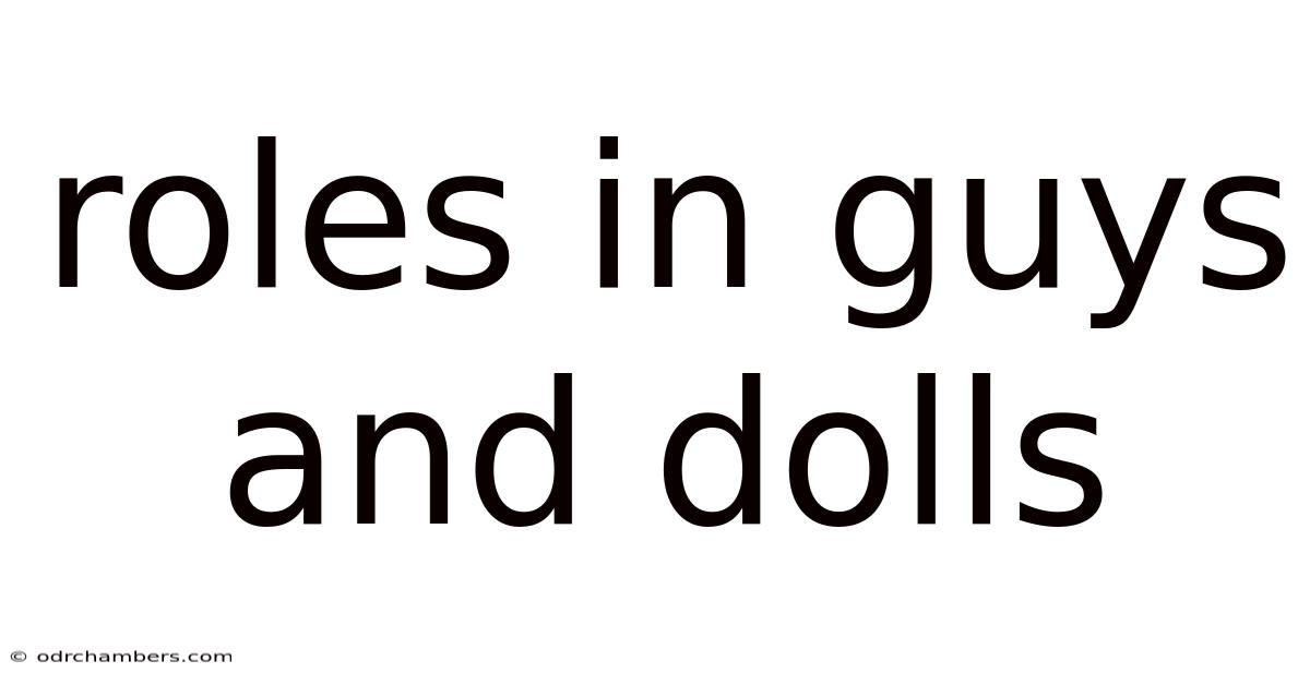 Roles In Guys And Dolls