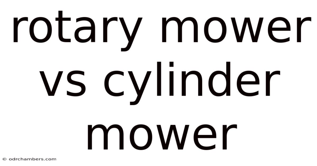 Rotary Mower Vs Cylinder Mower