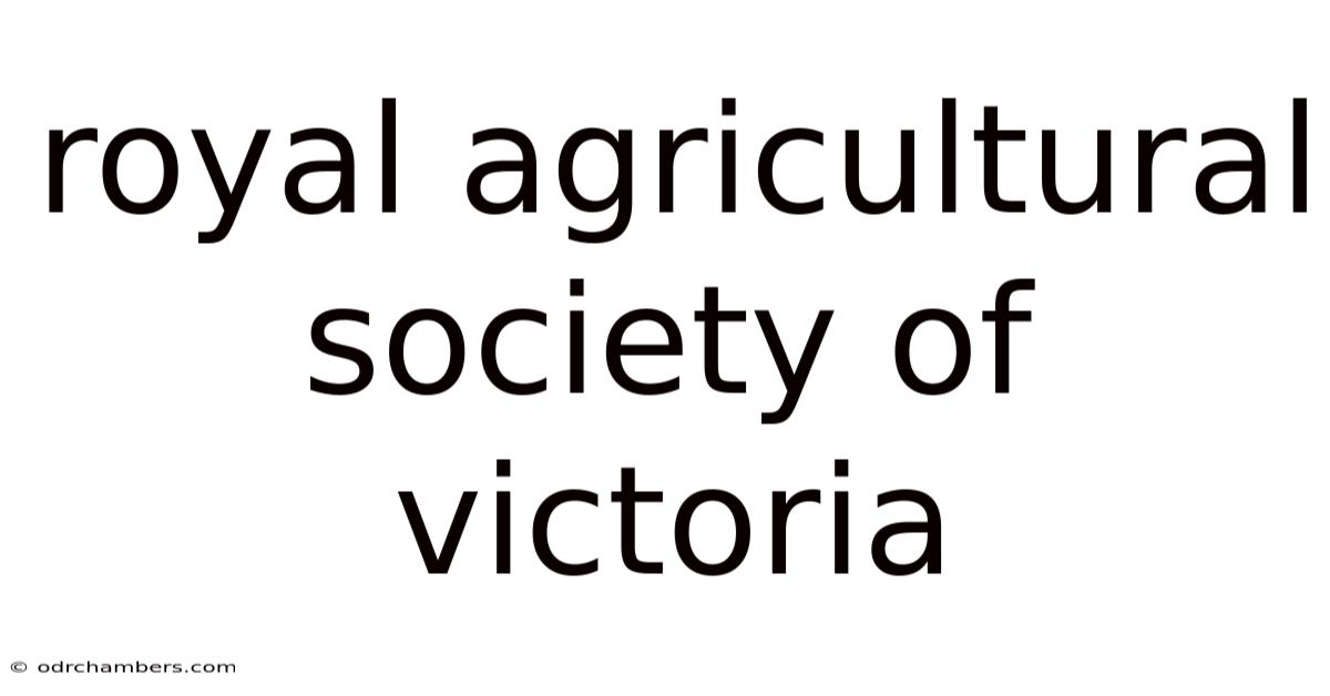 Royal Agricultural Society Of Victoria