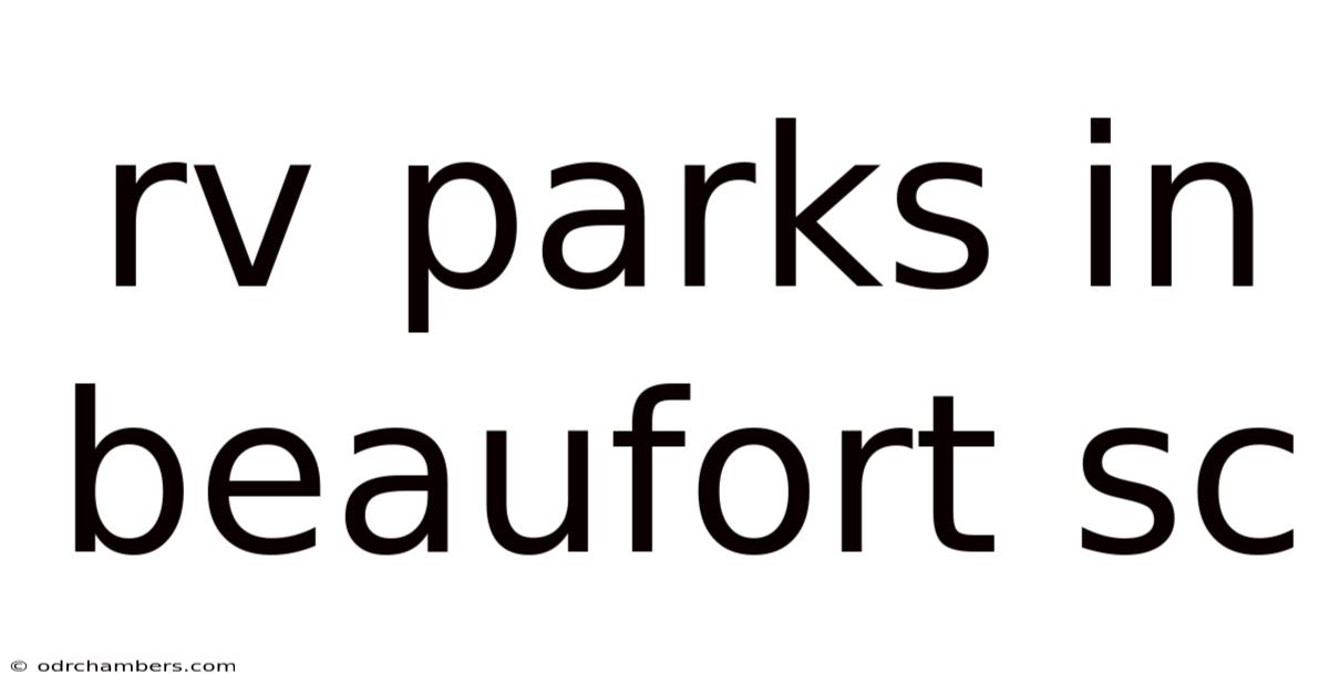 Rv Parks In Beaufort Sc