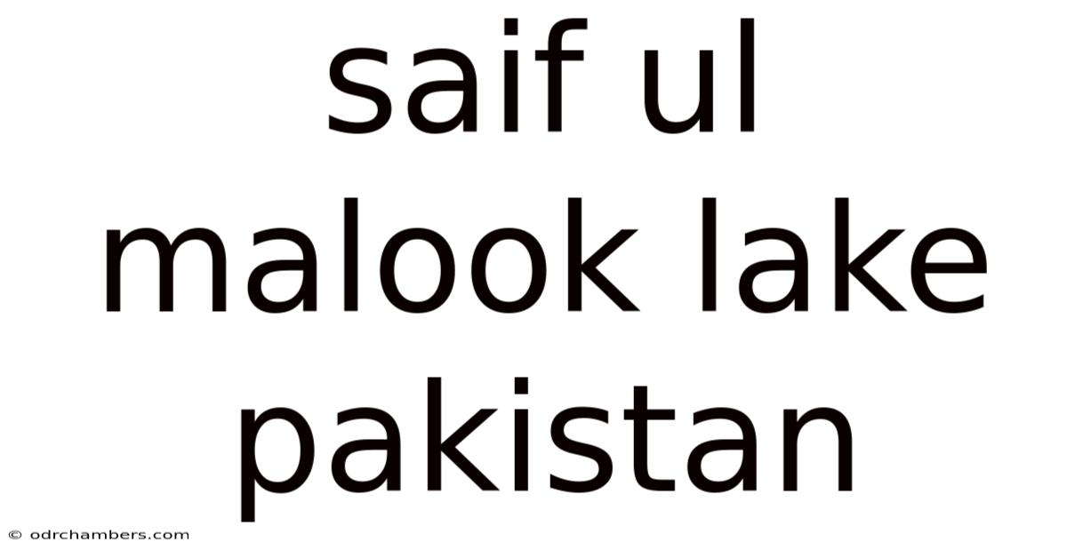Saif Ul Malook Lake Pakistan