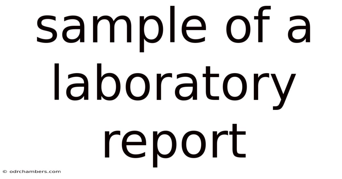 Sample Of A Laboratory Report