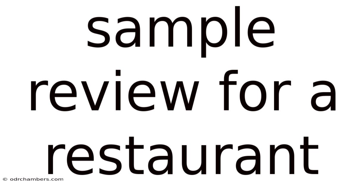 Sample Review For A Restaurant