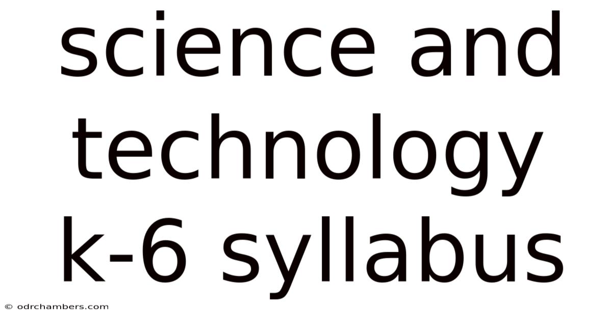 Science And Technology K-6 Syllabus