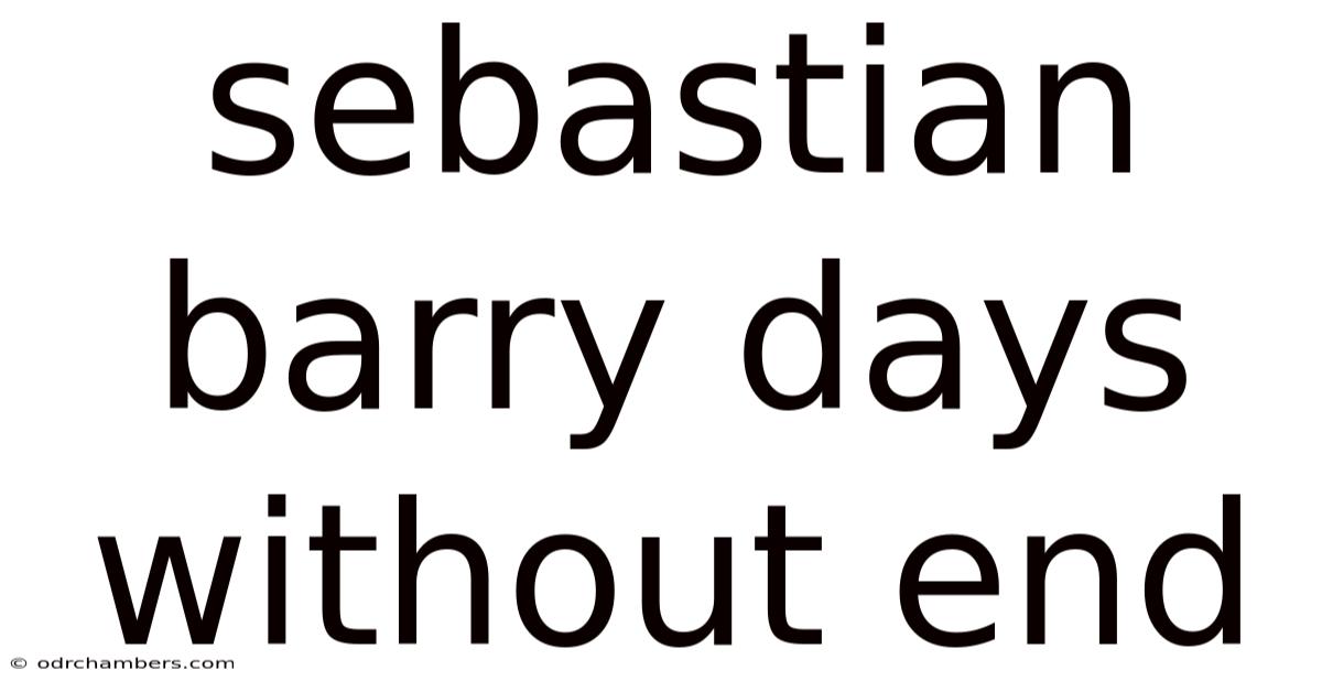Sebastian Barry Days Without End
