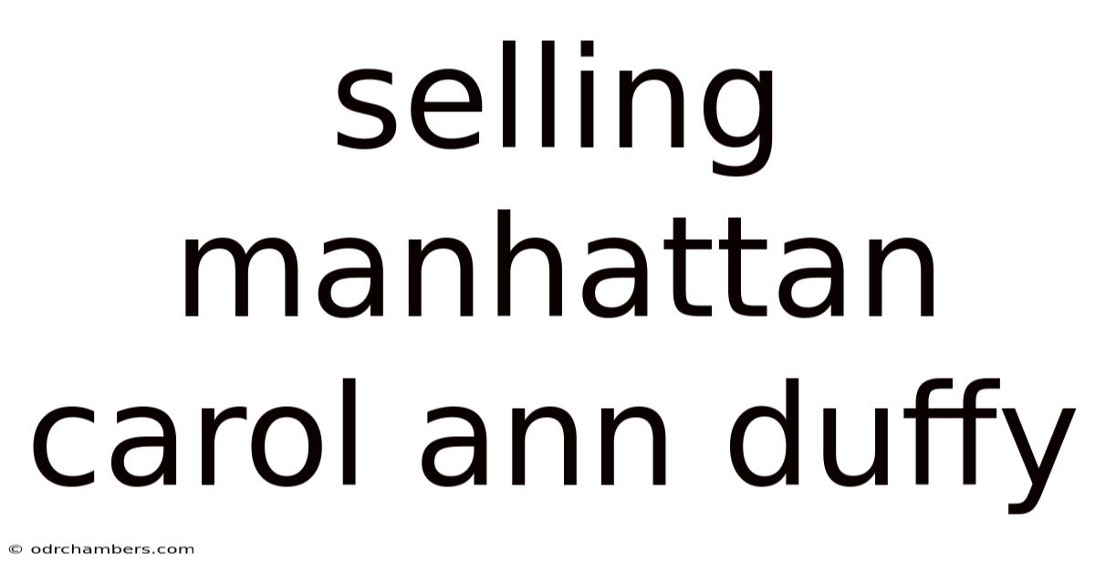 Selling Manhattan Carol Ann Duffy
