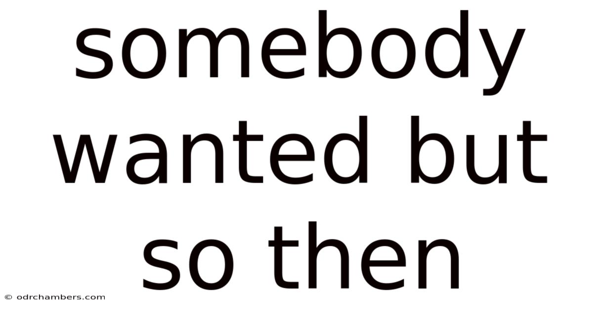Somebody Wanted But So Then