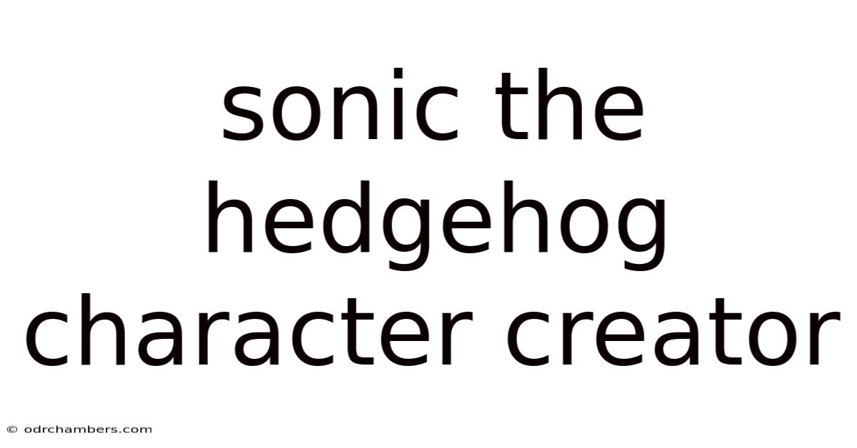 Sonic The Hedgehog Character Creator
